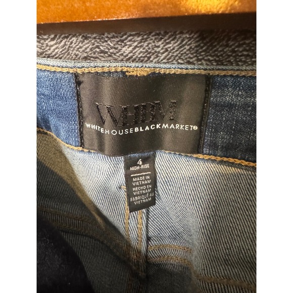 White House Black Market Denim - White House BlackMarket High Rise Skinny Flare Everyday Soft Blue Jeans Womens 4